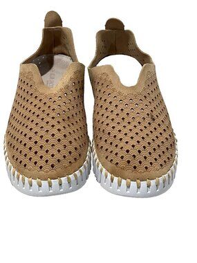 Ilse Jacobsen Women's Tulip 3373-110 Loafer Slip On Perforated Latte 37 7